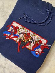 3 spiderman marvel embroidered shirt, spiderman embroidery t-shirt, spiderman embroidered sweatshirt