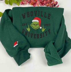 whoville grinch fuk hand embroidered shirt
