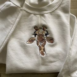 giraffe cute vintage embroidered sweatshirt