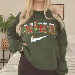 grinch christmas snow embroidered sweatshirt