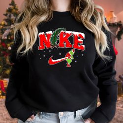 grinch christmas snow embroidered sweatshirt
