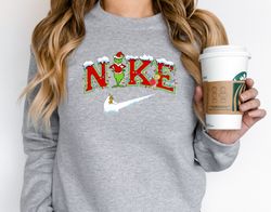 grinch dog nike embroidered sweatshirt