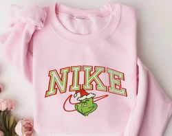 grinch face nike embroidered sweatshirt