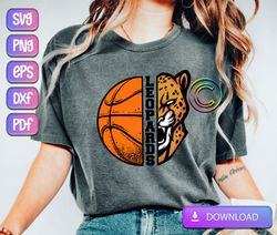 basketball leopards svg, leopards svg, basketball svg, mascot, silhouette, clipart, png