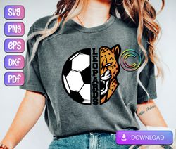 soccer leopards svg, leopards svg, soccer svg, mascot, silhouette, clipart, png