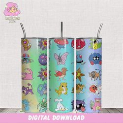 pokemon tumbler sublimation 20oz wrap png