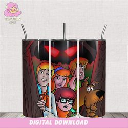 scooby doo characters terrified tumbler design png