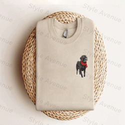 embroidered black labrador retriever christmas sweatshirt, gift for christmas