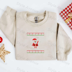 embroidered christmas santa sweatshirt, christmas embroidered sweater for family