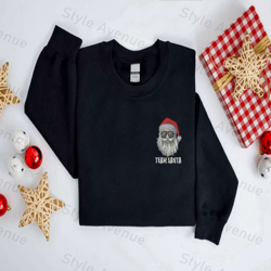 embroidered christmas santa sweatshirt, team santa christmas sweater for christmas