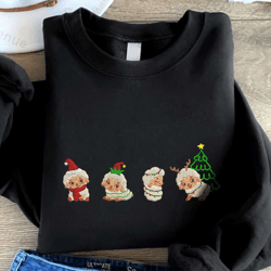 embroidered christmas sheep sweatshirt, cute sheep embroidered sweatshirt for family