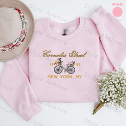 embroidered cornelia street sweatshirt, new york sweater for men and women