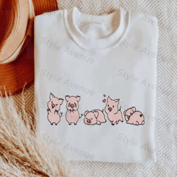 embroidered cute pigs sweatshirt, pig lover sweatshirt, gift for pig owner