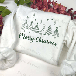 merry christmas tree machine embroidery sweatshirt, best gift for christmas