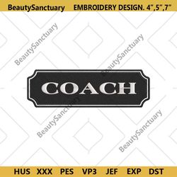 coach black background logo embroidery design download file