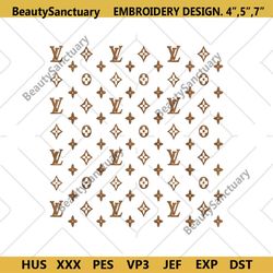 louis vuitton logo brown template embroidery design download file