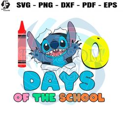 100 days of school funny stitch svg
