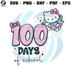 100 days of school kawaii kitty svg