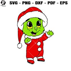 cute baby grinchmas svg, christmas baby green svg, baby