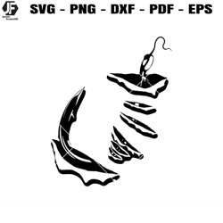 fishing hook inside svg, fishing hook svg, fish hooked svg