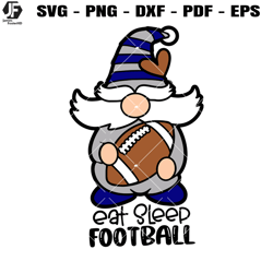 eat sleep football gnome svg, gameday svg, gnomies svg