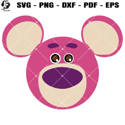 lotso strawberry bear svg, toy story svg, disney ears svg