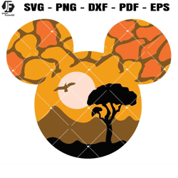 mouse head savanna sunset svg, wild nature svg, safari svg