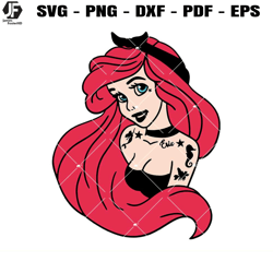 punk ariel svg, princess ariel svg, little mermaid svg