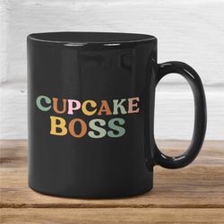 cupcake boss mug, gift for baker, baking genius mug, baker christmas gift, baker mug, gift for baker, funny baker gifts