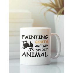 fainting goat mug, fainting goats gifts, fainting goats are my spirit animal, funny fainting goat cup, goat lover presen