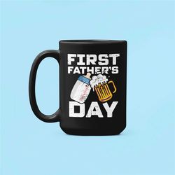 first father's day gifts, first father's day mug, funny new dad gifts, new father coffee cup, dad humor, dad with new ba