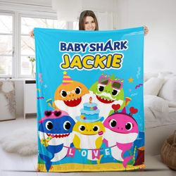 ba shark personalized name blanket, custom shark doo do blanket, shark tv show blanket, birthday , shark name blanket nf