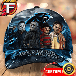 carolina panthers nfl personalized trending cap mixed horror movie characters