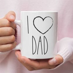 i love dad coffee mug for father, new dad gifts, fathers day, baby shower gift, daddy gift, rae dunn inspired style