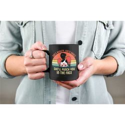 boxing woman gifts, boxing mug for lady, girl boxing coffee cup, she's beauty and she's grace she'll punch you in the fa