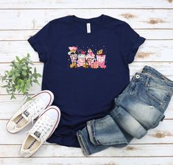 chip and dale pink coffee latte shirt, disney double trouble valentine day coffee drink shirt hoodie sweatshirt, disney