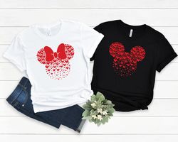 mickey and minnie head love shirt, disney mickey and minnie valentine day couple shirt, disney honey moon shirt, disney