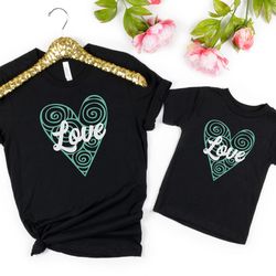 tribal love tshirt cute boho valentines tee heart love swirly heart t-shirt womens valentines tee girlfriend gift for wi