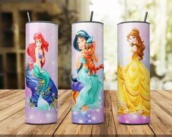 princess 20oz skinny tumbler wrap png, disney png, princess tumbler png