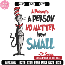 a person's no matter how small dr seuss embroidery design, dr seuss embroidery, embroidery file, digital download