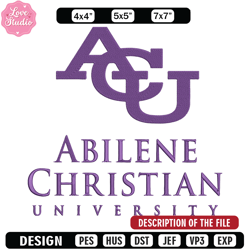 abilene christian logo embroidery design, ncaa embroidery, sport embroidery, embroidery design, logo sport embroidery