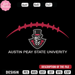 austin peay state logo embroidery design, ncaa embroidery, sport embroidery,logo sport embroidery, embroidery design
