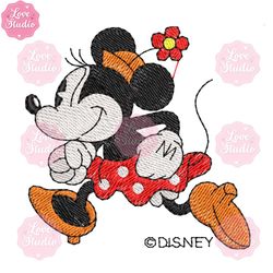 minnie running disney embroidery ,png