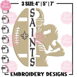 football player new orleans saints embroidery design, new orleans saints embroidery, nfl embroidery, sport embroidery..j