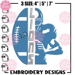 football player detroit lions embroidery design, lions embroidery, nfl embroidery, sport embroidery, embroidery design..