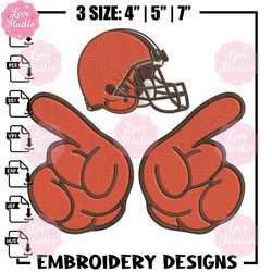 foam finger cleveland browns embroidery design, browns embroidery, nfl embroidery, sport embroidery, embroidery design..