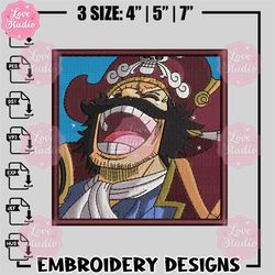 gol d. roger embroidery design, one piece embroidery, anime design, logo design, anime shirt, instant download.jpg