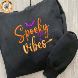 spooky vibes embroidery design, stay spooky craft embroidery design, spooky halloween embroidery file