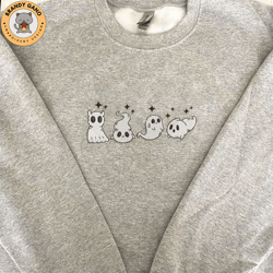 spooky vibes embroidery machine design, cute spooky ghost embroidery machine design, halloween spooky season embroidery