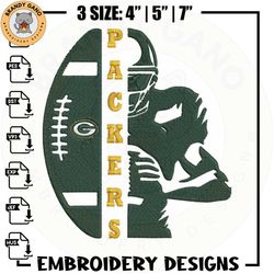 football player green bay packers embroidery design, green bay packers embroidery, nfl embroidery, logo sport embroidery